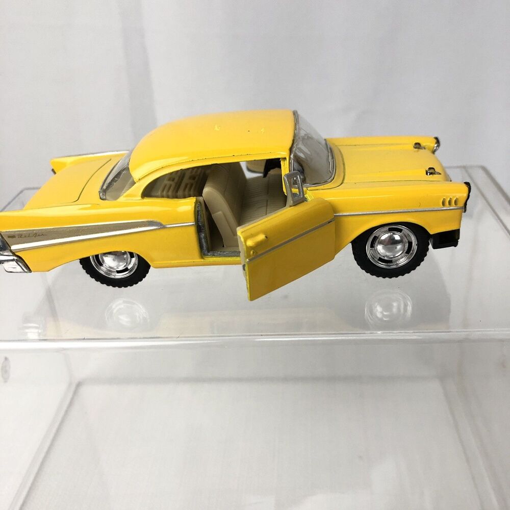 Kinsmart 1957 Chevy Bel Air Coupe Yellow 5" Die-cast Pull Back Car